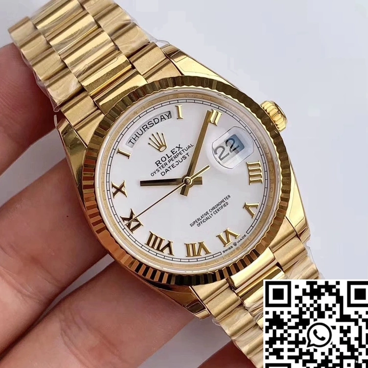 Scale M128238 Roman Factory Dial Day-Date Rolex Time EW White 1002